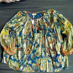 Anthropologie VERB gorgeous shimmery flow top size small